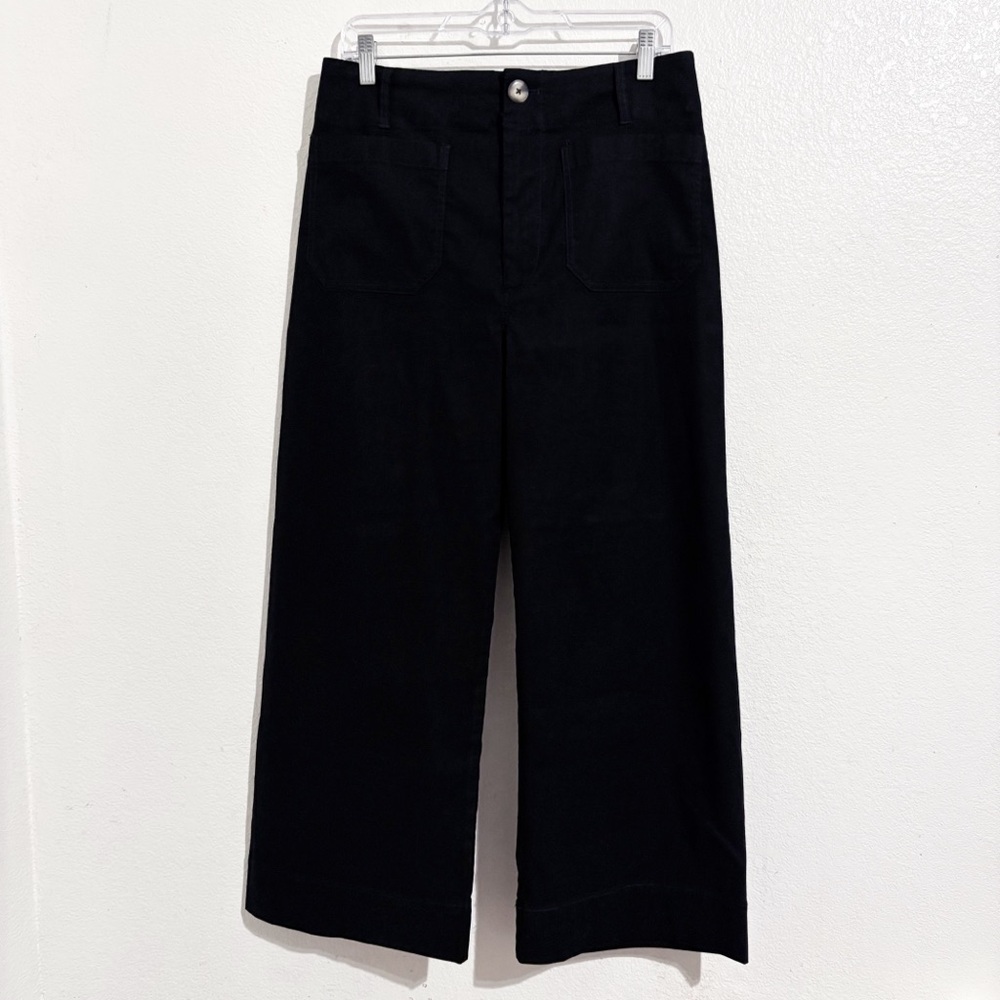 Anthropologie Maeve The Colette Cropped Wide-Leg Pants Magic Fabric in Black - Picture 5 of 11